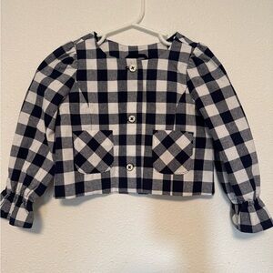 NWT Janie and Jack Navy and White Checkered jacket